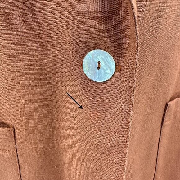 Requirements Open Front Blazer Jacket WMNS 12 Orange Single Button Long Sleeve - Picture 5 of 11